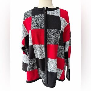 1990s/Y2K Unlabeled Oversized Soft Acrylic Front Full Zip Cardigan